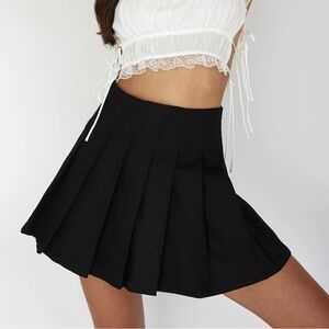 Black Pleated Mini Skirt